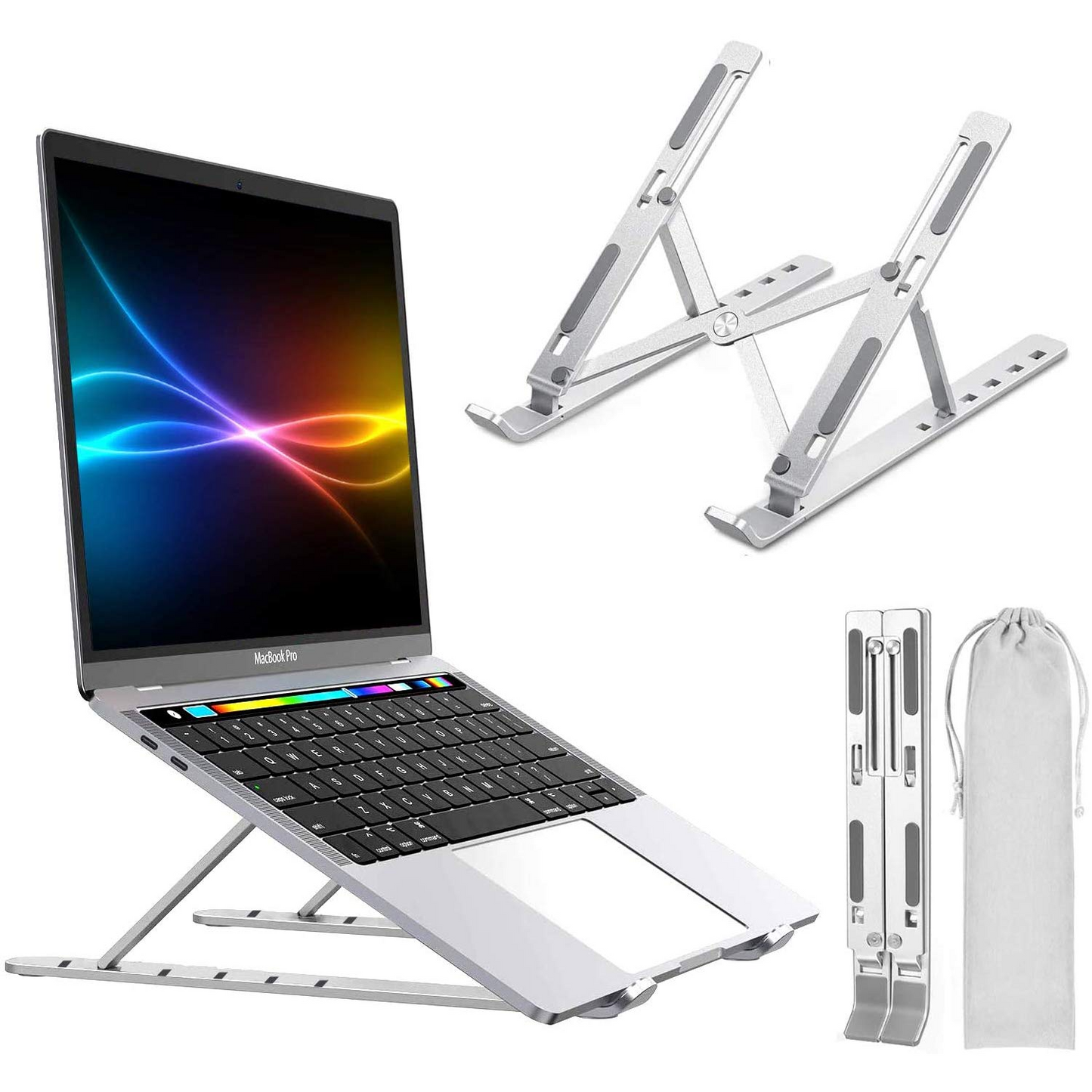 Metal Laptop Stand | Portable Aluminum Folding Adjustable Laptop Stand - Compatible with all sizes of Laptop