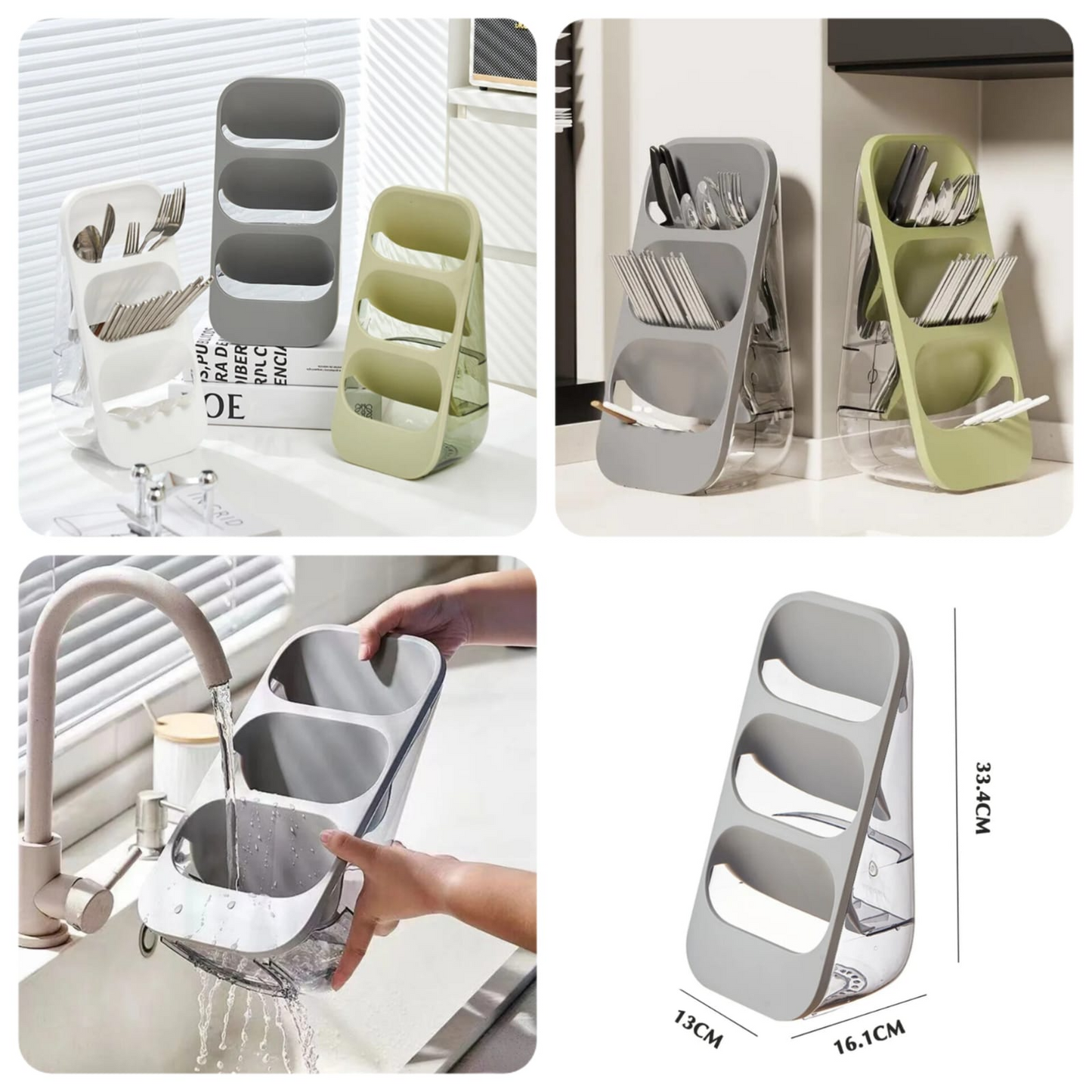 Multi-Functional Kitchen Storage Rack for Utensil & Silverware Drainer Holder, Forks, Spoons, Knives, Napkins Durable Easy to Use