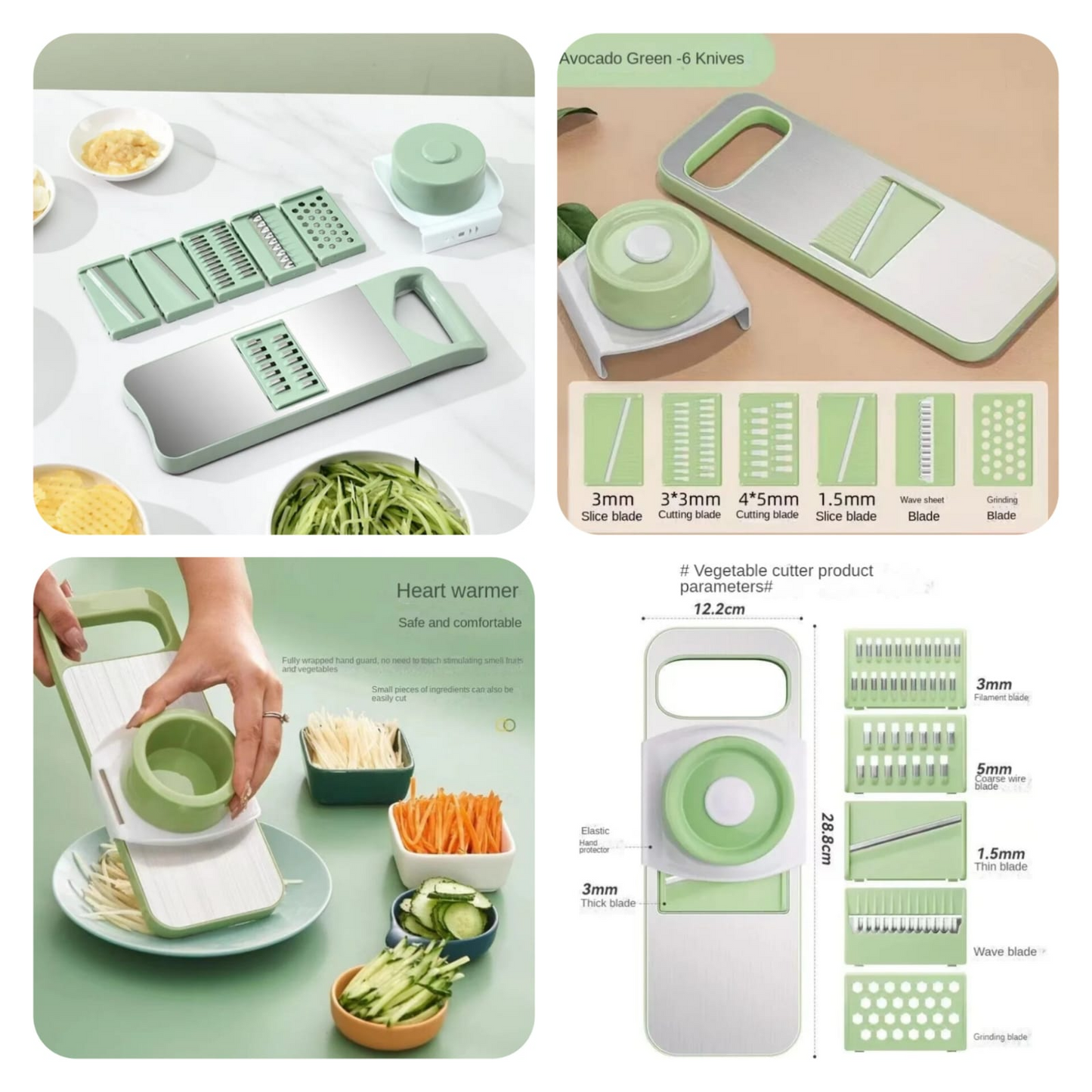 5-in-1 Multifunctional High-Quality Vegetable & Fruit Slicer With Five Changeable Blades, Hand Protector - Your Ultimate Kitchen Gadget for Manual Vegetable Slicing, Cutter, Potato Shredding, Garlic Grating, Carrot Chopping Effortless Culinary Innovation\