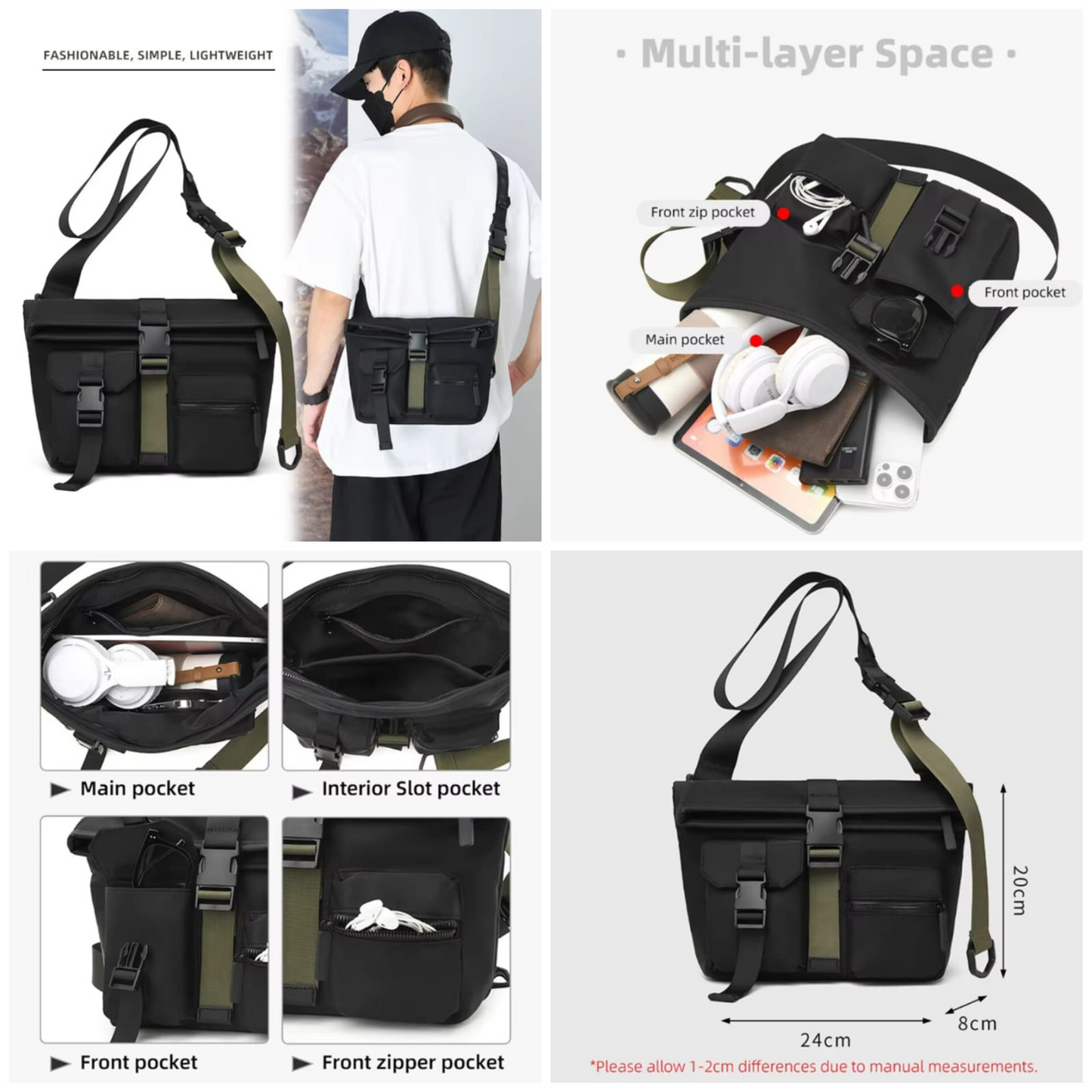 Outdoor Travel Shoulder Bag For Men, Crossbody Bag, Camping Bag, Gym Messenger Bag, Multifunctional Shoulder Bag