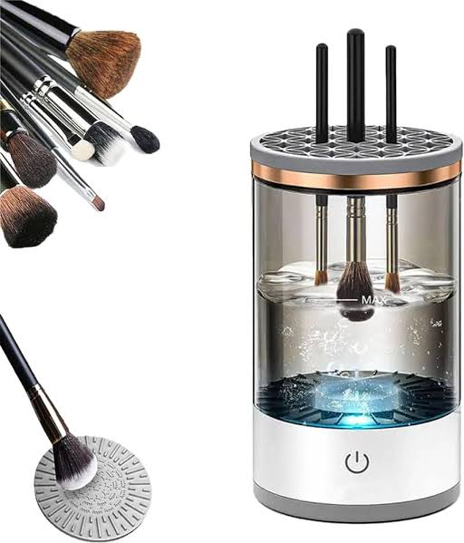 3-in-1 Automatic Makeup Brush Cleaning Drying Stand Electric Makeup Brush Cleaner Machine With USB Charging Cosmetic Brush Rack