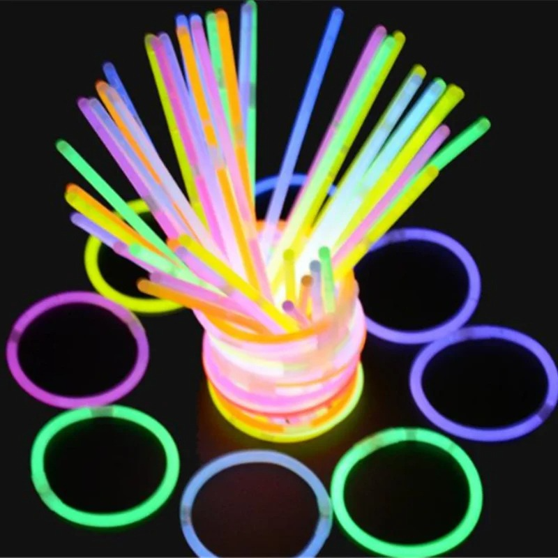 6PCs Mix Colour Birthday Party Fluorescence Light Glow Sticks Bright Colorful Bracelets for Wedding Party DIY Concert Festival Supplies