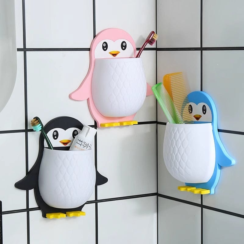 Multi-Use Penguin Organizer, Hair Brush, Toothbrush, Paste Organizer, Double Face Silicone Attachment, Unique Design Helps You Keep Your Personal Care Products Perfectly Organized and Organized.