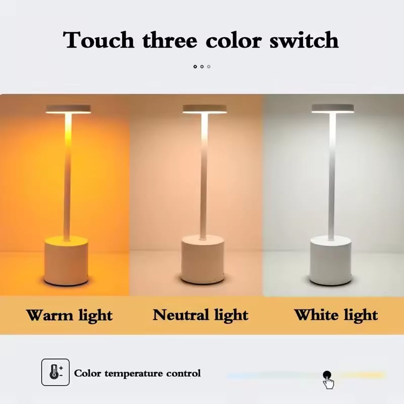 Aluminum Alloy Decorative Table Lamp LED Waterproof Aluminum Alloy Decorative Table Lamp LED Waterproof Rechargeable Night Light Touch Dimming Bar Living Room Reading lamp Ligh