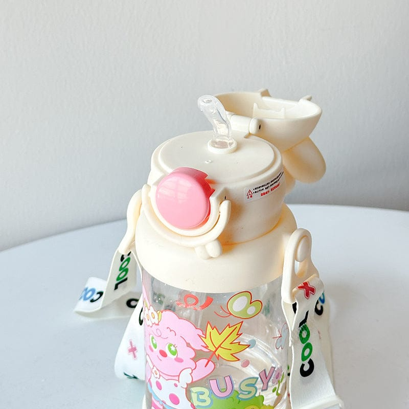 Cute Bunny-Themed Kids Water Bottles with Strap