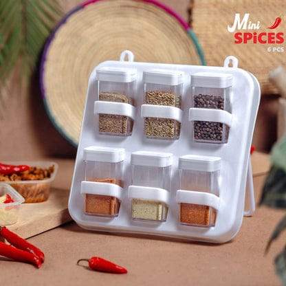 Novel 6/4/3 in 1 Mini Crystal Spice Jars With Stand - Multipurpose Box Masala Box - Spice racks - Kitchen Storage & Accessories