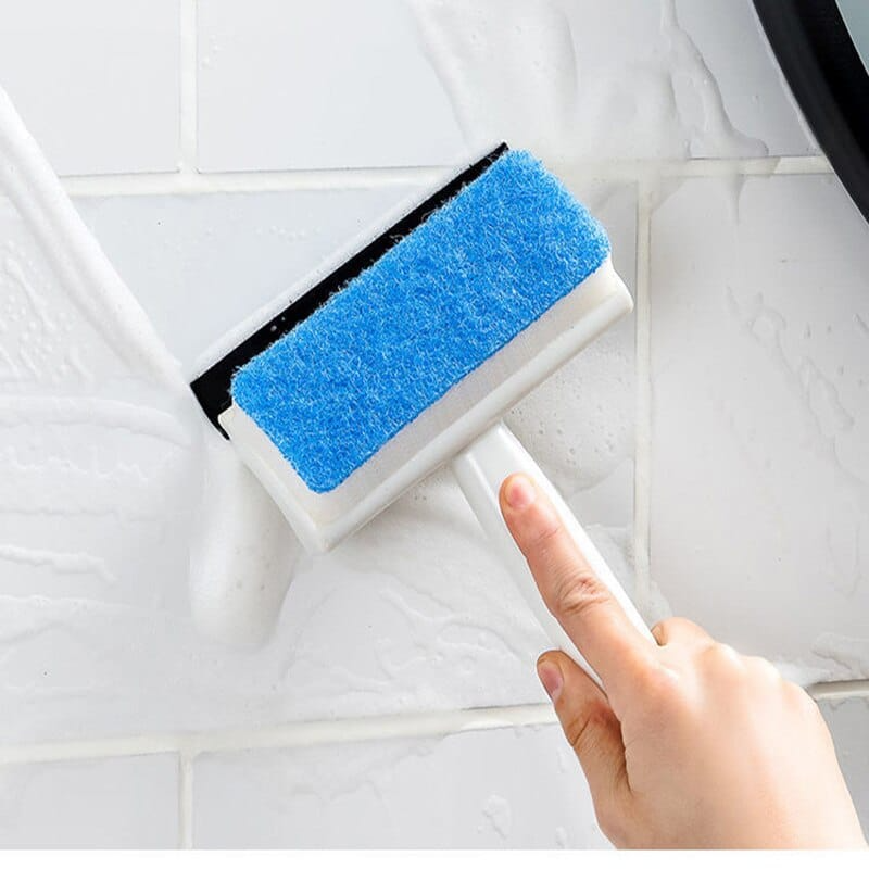 Dual-purpose Window Glass Cleaning Brush Glass Sponge Cleaner With Rubber Scraping Head for Kitchen And Bathroom Glass or Mirror Cleaning Brush Hot Sale