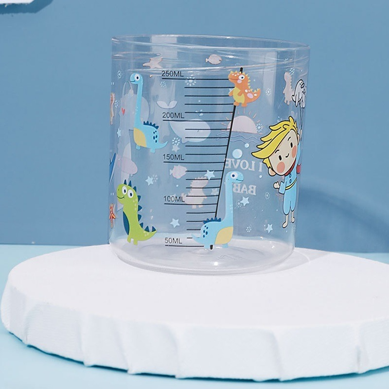 260ml Fancy Kids Water Bottle with Straw and Cover BPA Free Stylish Fountain Look - Water bottle Infant Cup with Straw Water