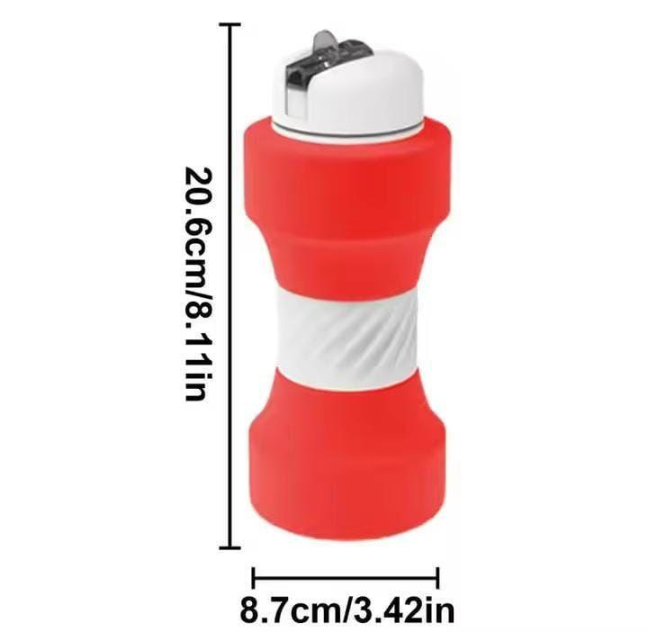 Sports Silicone Water Bottle 650ml Large Capacity Foldable Fitness Dumbbell Cup Food Grade Household Outdoor Water Bottle