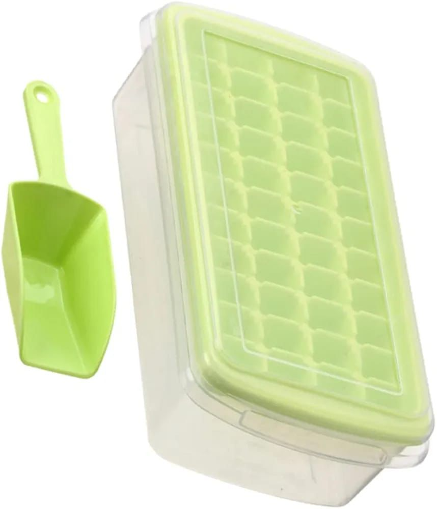 Kitchen Tray with Lid Mold for Freezer Easy Release Design for Cocktails Beverages Parties Includes Scoop for Convenient Use