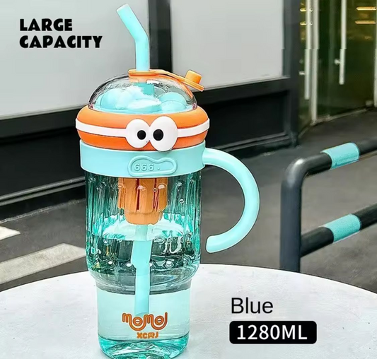 1280ML Summer Large-Capacity Cute Ice Cup Fresh and Simple Girls Children's Straw Plastic Cup