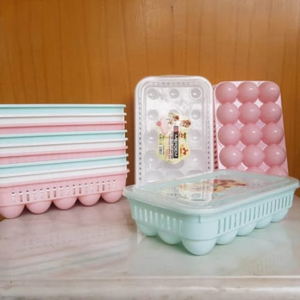 Egg Storage Tray, 30 Slots, 12 Slots Egg tray Storage Container , Eggs Holder For Refrigerator, Eggs Tray, Plastic Egg Tray For Fridge, Kitchen Eggs Storage Box, 30 Slots Refrigerator Egg Holder Tray With Lid By HALAI TRADERS