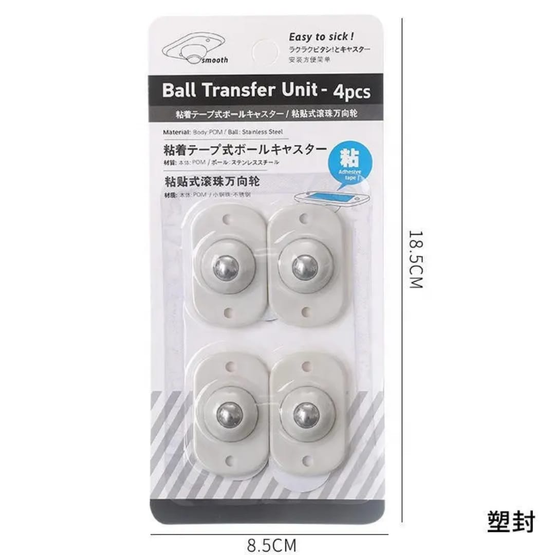 Heavy-duty Pulley Wheels 4pcs Self Adhesive Caster Wheel 360 Degree Rotation Heavy Duty Stainless Steel Ball Trash Storage Box Furniture Movement Mini Universal Sticky Pulley Self-adhesive Caster