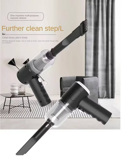 3 in 1 Portable Wireless Vacuum Cleaner – High Power Suction, Air Pump & Duster for Home, Car & Laptop