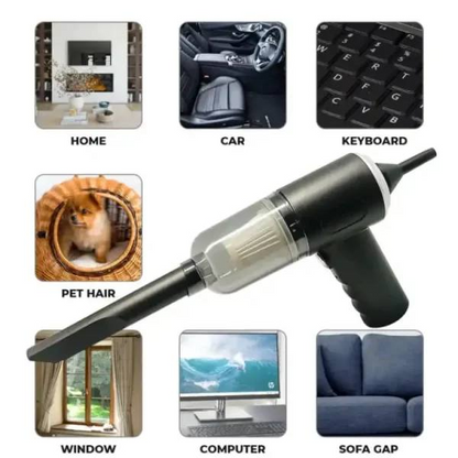 3 in 1 Portable Wireless Vacuum Cleaner – High Power Suction, Air Pump & Duster for Home, Car & Laptop