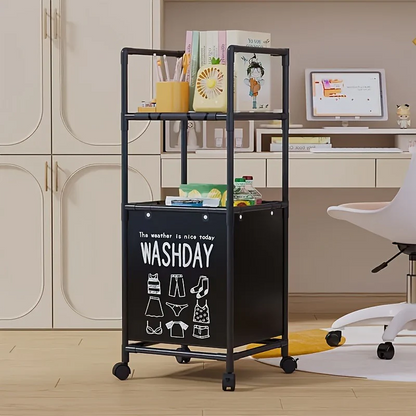2 Layer Multifunctional Laundry Storage Rack-Black