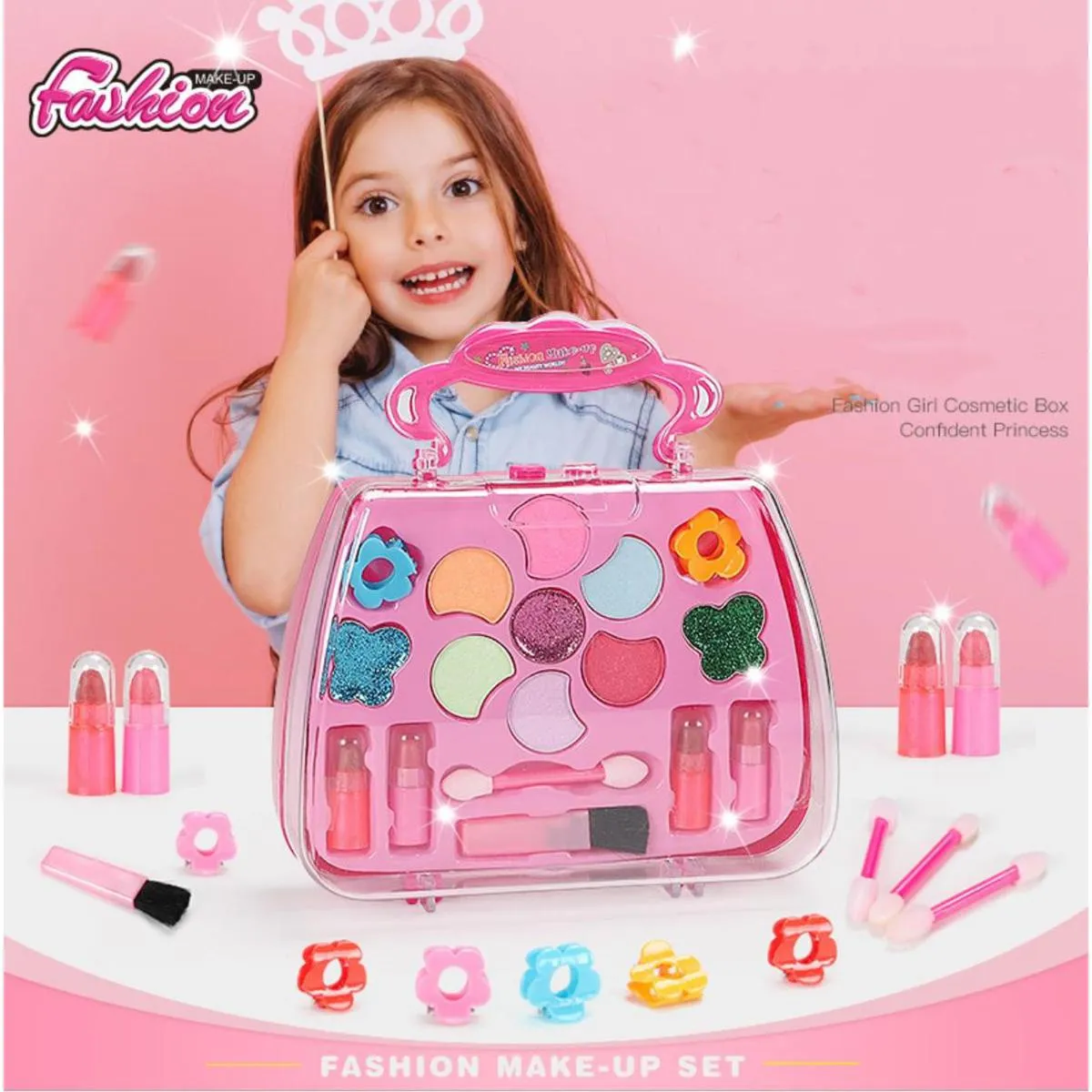 Beauty Briefcase Pretend Play Cosmetic Makeup Set For Girls
