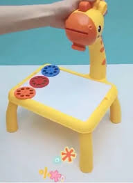 Mini Art Drawing Board Leds Projector Light Toy Children Kids Painting Table Small Desk Educational Learning Craft Painting Tool -
