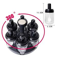Rotating Spice Rack 6 Bottles Seasoning Box Set