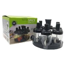 Rotating Spice Rack 6 Bottles Seasoning Box Set