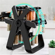 Rotating Ferris Wheel Glass Spice Rack Set Kitchen Spice Storage Jar Salt And Pepper Box Spice Jar Spice Bottle Kitchen Tools