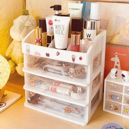 Desktop Cosmetics Storage Box Plastic Storage Rack Drawer Jewelry Box Dressing Table Storage Rack Transparent Finishing Box