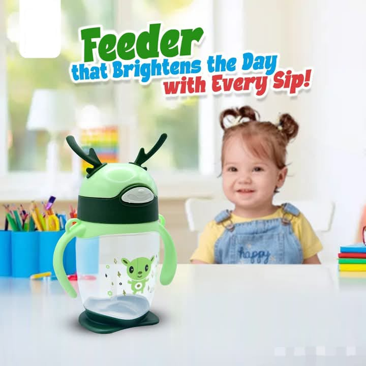 Kids Sipper Cup Baby Sippy Water Bottle Cup With Straw Kids Feeding Training Feeder Kids Beaker