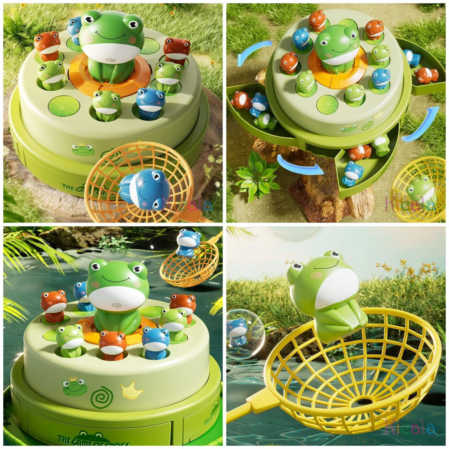 Children Bouncing Frog Toy, Cartoon Electric Music Catch Frogs Toy, Adjustable Educational Tabletop Family Game