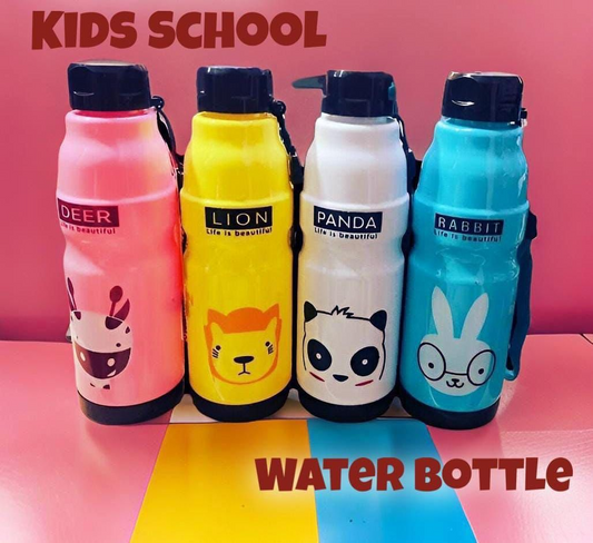 Anime Water Bottle, Cute Commando Bottle with Wide Mouth, Kids Plastic Sport Water Bottle, Portable School Drinking Bottle, Lovely Cute Water Bottle ..1pcs.