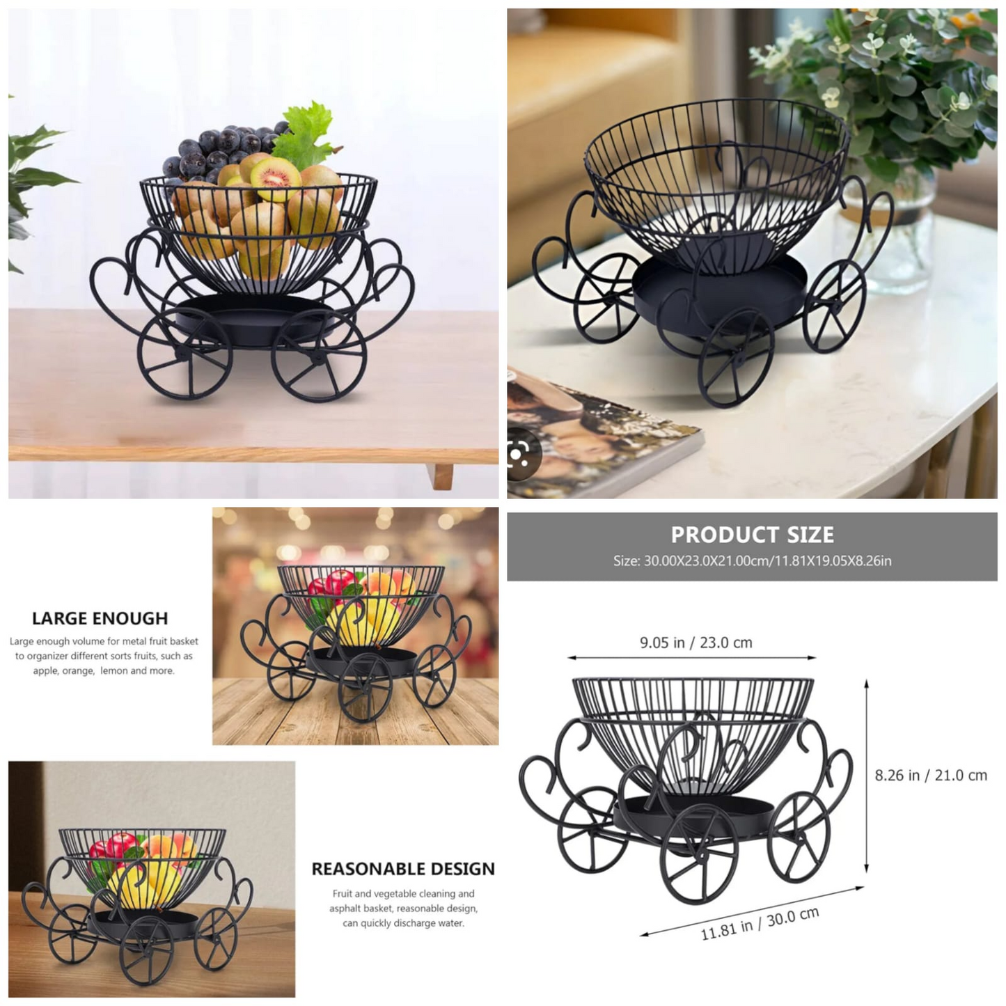 2 TIER DECORATIVE FRUIT BASKET