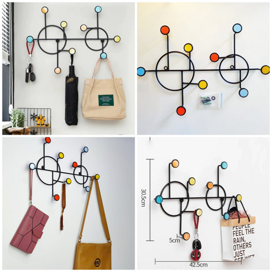 Nordic Style Wall Shelf With Hooks - 1 Piece