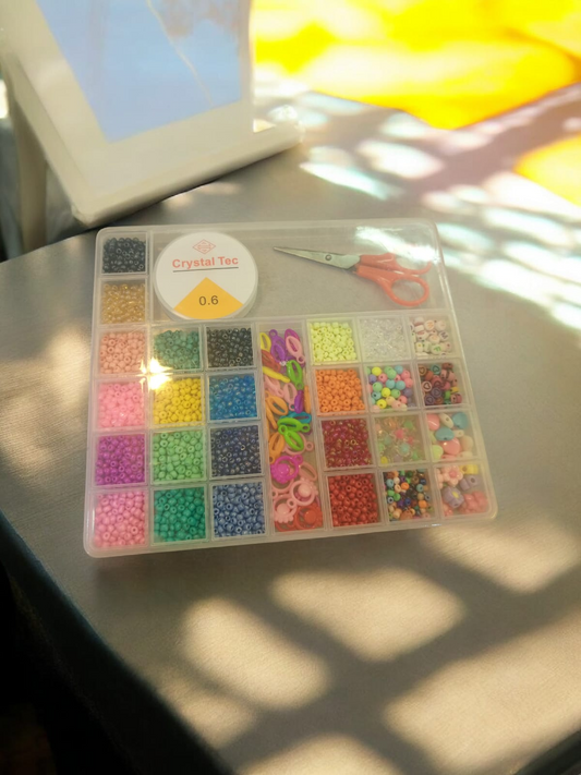 Kids thread beads set art and craft lockets bracelet making Bead & Charms