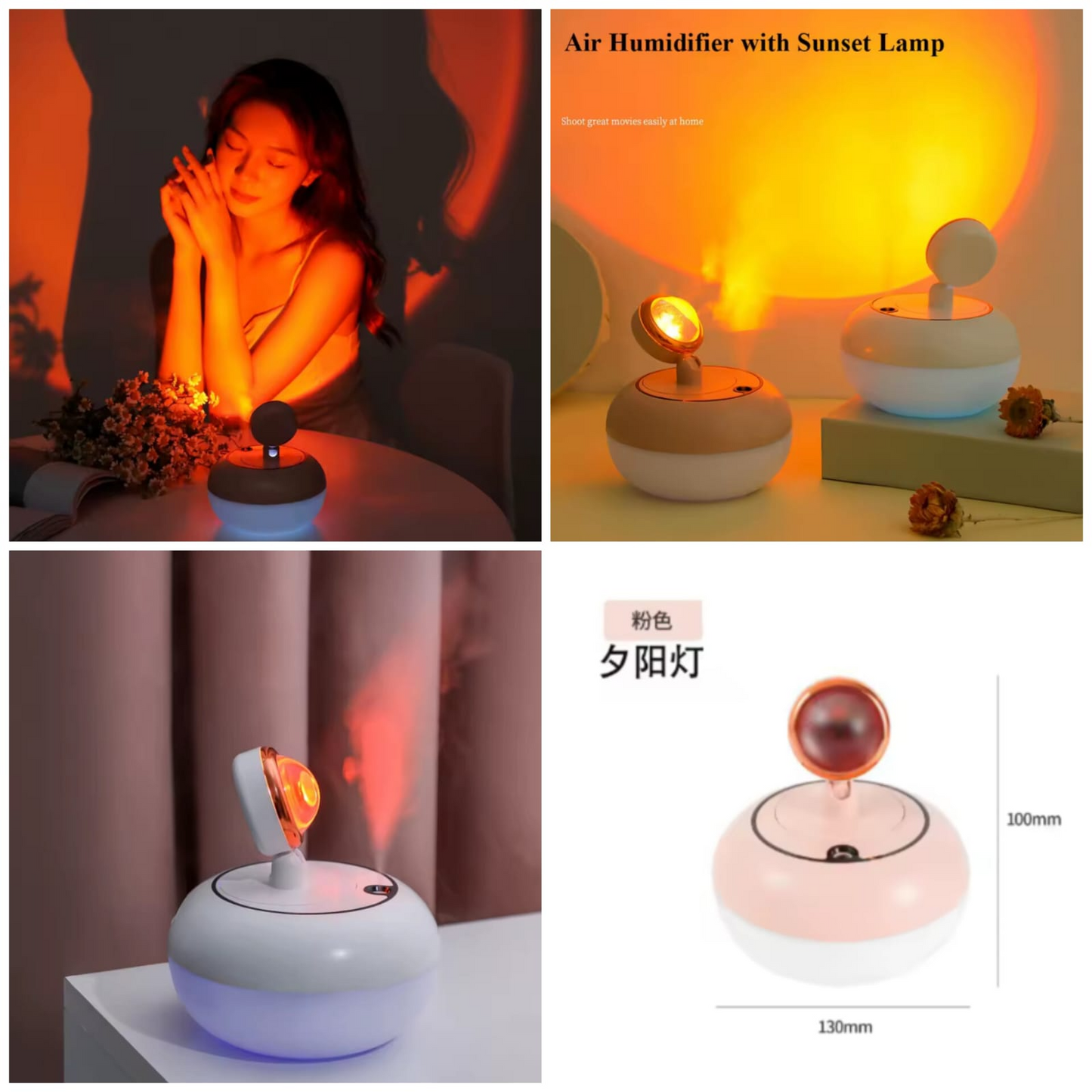 2 in 1 Sunset Lamp with Air Humidifier