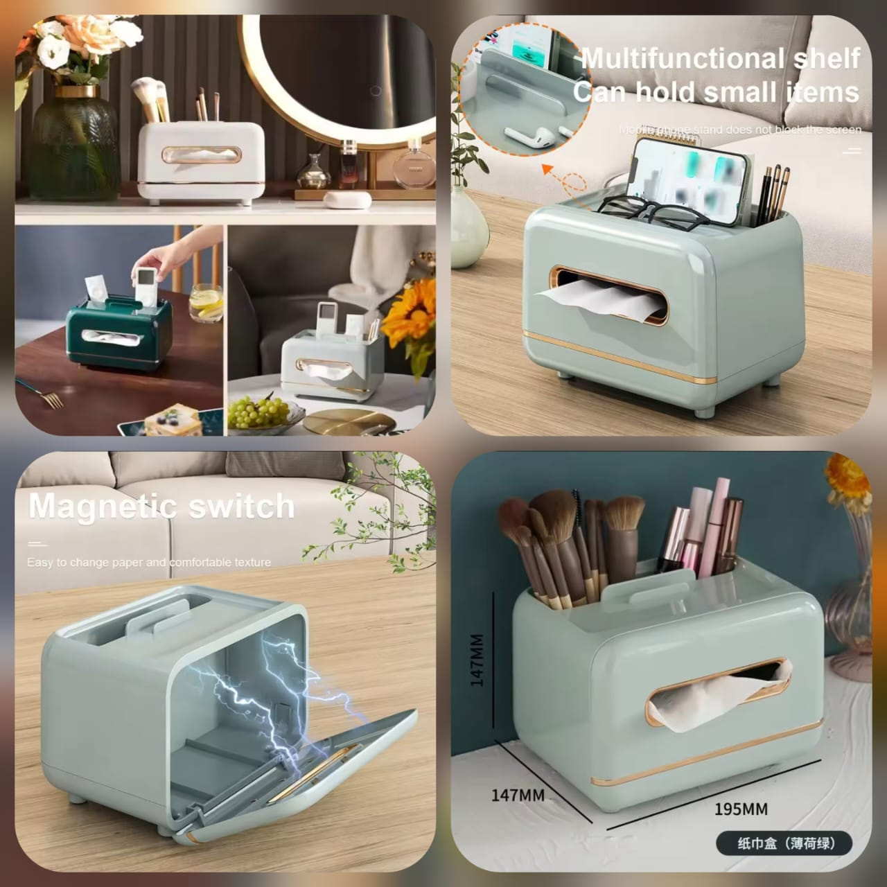 Tissue Holder Universal Wide Opening Desktop Tissue Dispenser