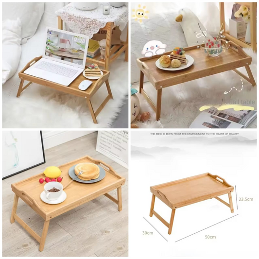 Foldable Laptop Bed Table Lap Desk Stand, Serving Tray Dining Table with Slot, Bed Tray Laptop Desk for Eating Breakfast, Working, Watching Movie on Bed/Couch/Sofa/Floor