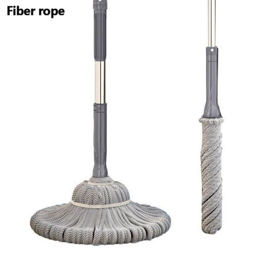 Self Wringing Mop for Floor Cleaning Wet Mop with 50 Inch Long Handle Highly Absorbent Cotton Thread Floor Mop with 2 Reusable Heads for Floor Cleaning for Cleaning Hardwood Tile Marble