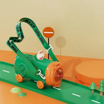 Cute Cartoon Bus Water Bottle 500ml with Strap  Random Colours