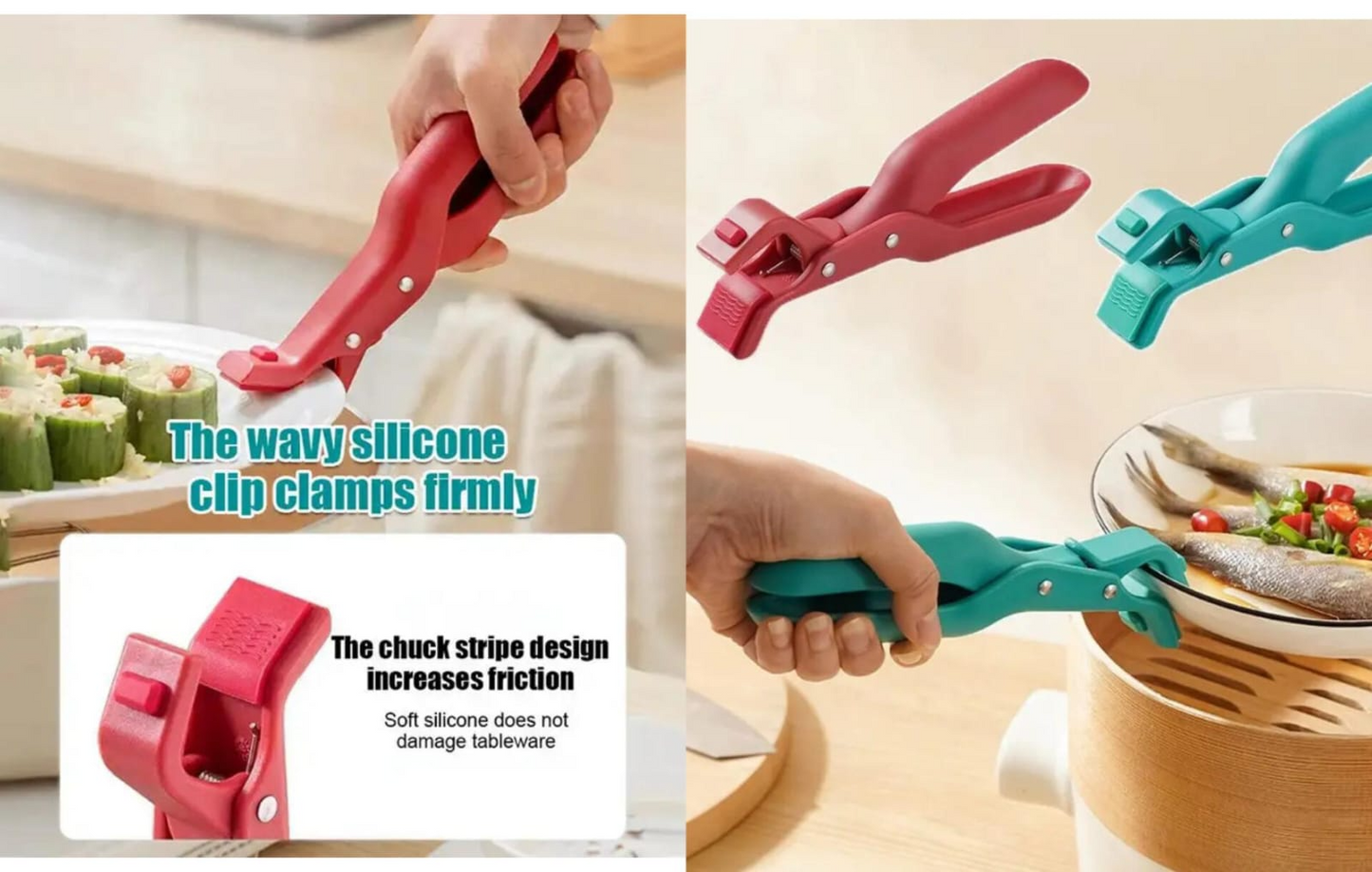 Multi-Purpose Anti-Scald Bowl Holder Clip for Kitchen, Silicone Anti-Scalding Anti-Slip Clip, New Tongs Clamp Holder for Hot Bowls, Plates, Pans and More