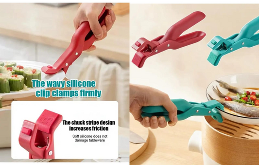Multi-Purpose Anti-Scald Bowl Holder Clip for Kitchen, Silicone Anti-Scalding Anti-Slip Clip, New Tongs Clamp Holder for Hot Bowls, Plates, Pans and More