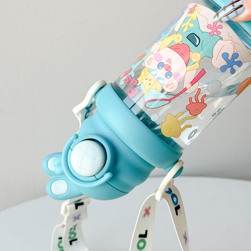 Cute Bunny-Themed Kids Water Bottles with Strap