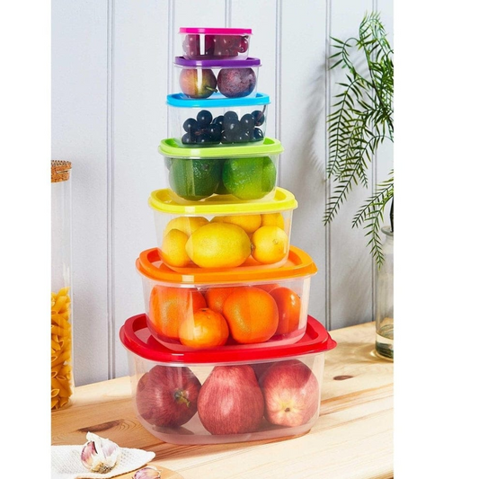 6PCs Set Square Rainbow Storage Container