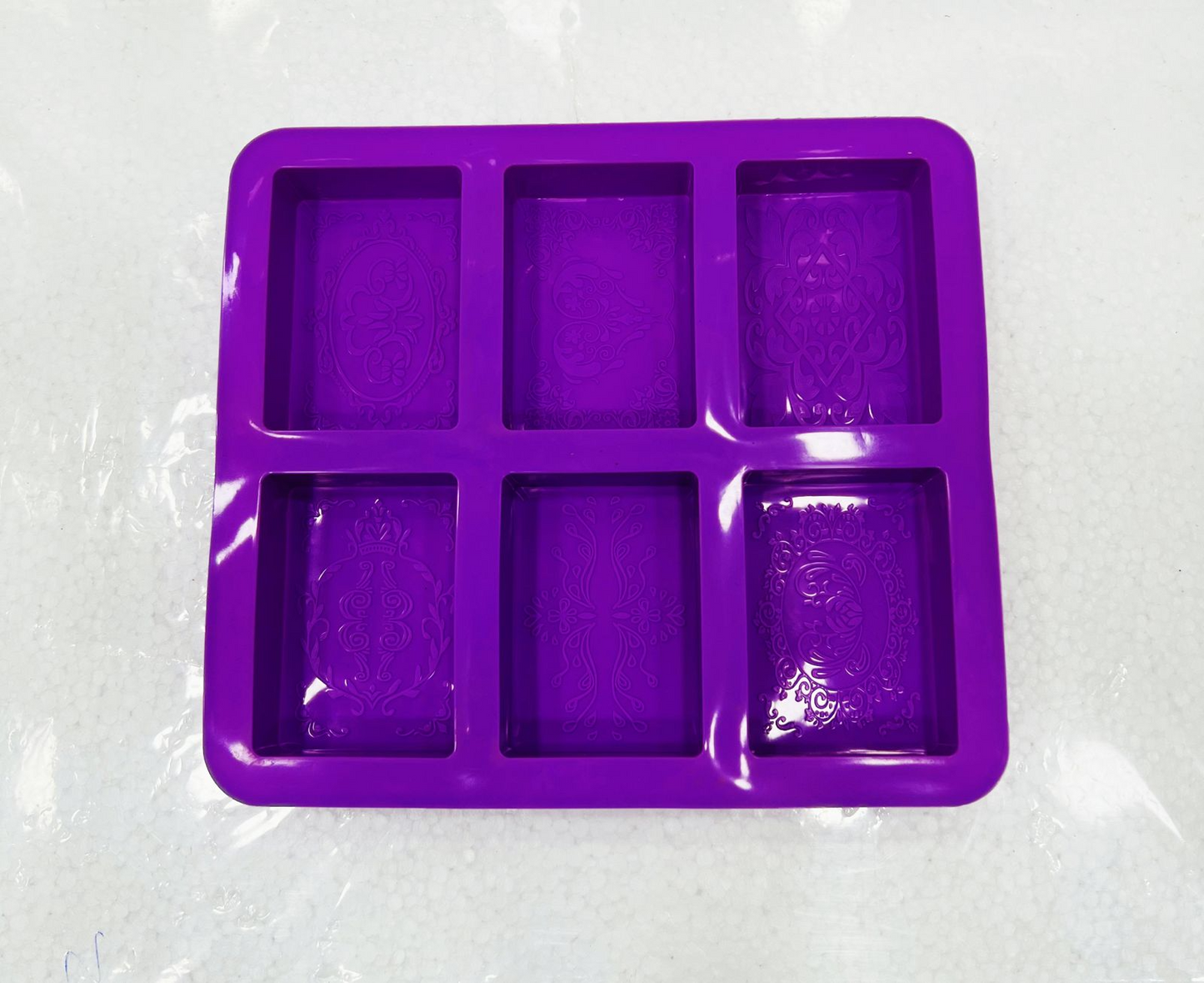 Silicone Cake Form Secure Flexible Heat Cold Handmade Form Soap Form for Soap Making Bath Lotion Purple (Square Crown)