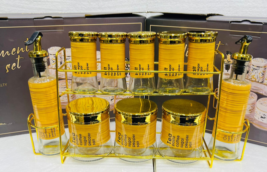 SPICES / MASALA & OIL KITCHEN GROCERY SET WITH STAND 11 PCS