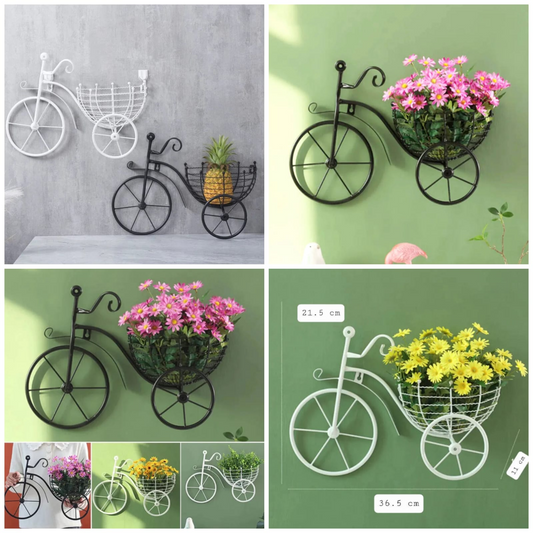 Imported Quality Portable Bicycle Shape Flower Pot Holder & Plant Stand, Metal Bike Shape Planter Display Rack, Planter Storage Organizer Shelf, for Indoor Outdoor