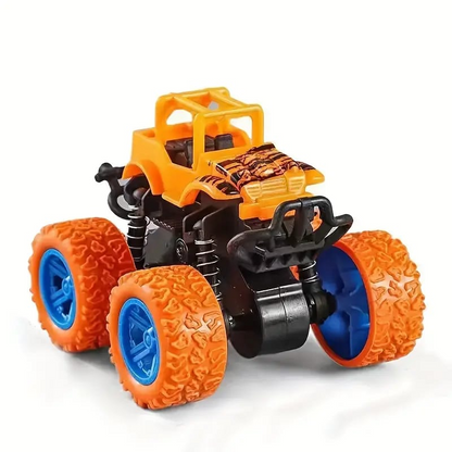 Monster Truck Car Vehicle Push and Go Friction Powered 360 Rotating Double Sided Flip 4 Wheel Stunt Car Toy For Kids Boys Girls 360 Rotate Side Toys