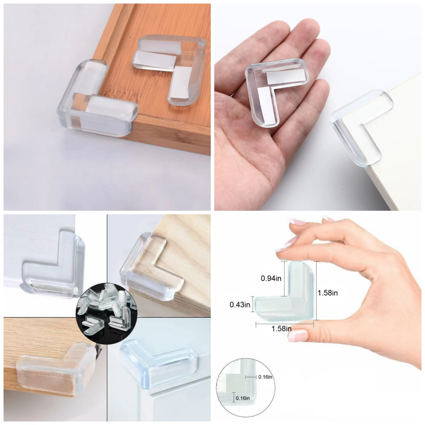 4pcs Baby Silicone Table Corner Protector, Furniture Edge Corner Protector, Anti Collision Guards Silicone Table Corner Edge Protector Covers