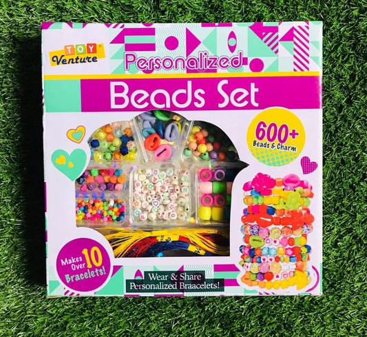 Personalized Beads Bracelets Set Make Over 10 Bracelets - 600+ Beads and Charm