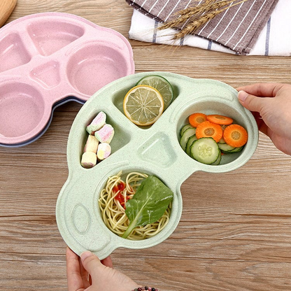 Baby Feeding Plate Cute Car Style Dishes Eco Friendly Kids Plate Spoon and Fork Tableware Set