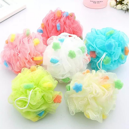 Luxurious Sponge Shower Loofah for Spa-like Exfoliation and Relaxation | Mesh Pouf Shower Balls | Body Scrubber for Men & Women