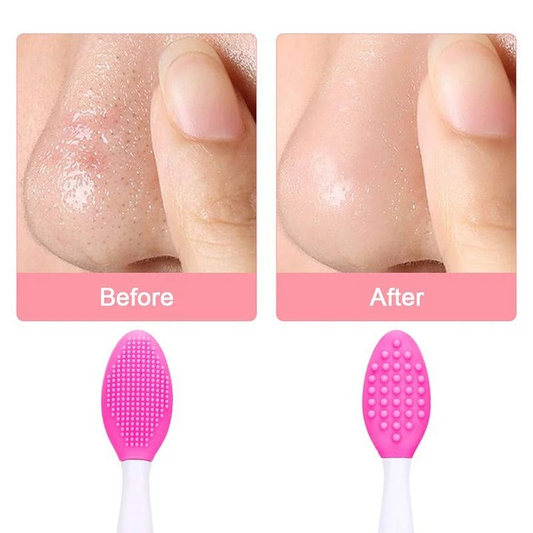 1pc Silicone Lip Scrub Brush Soft Double-sided Exfoliating Lip Brush Cleaning Face Nose Lip Beauty Tool for Men and Women
